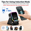 360° Wireless Bluetooth Speaker & Phone Stand with RGB Light